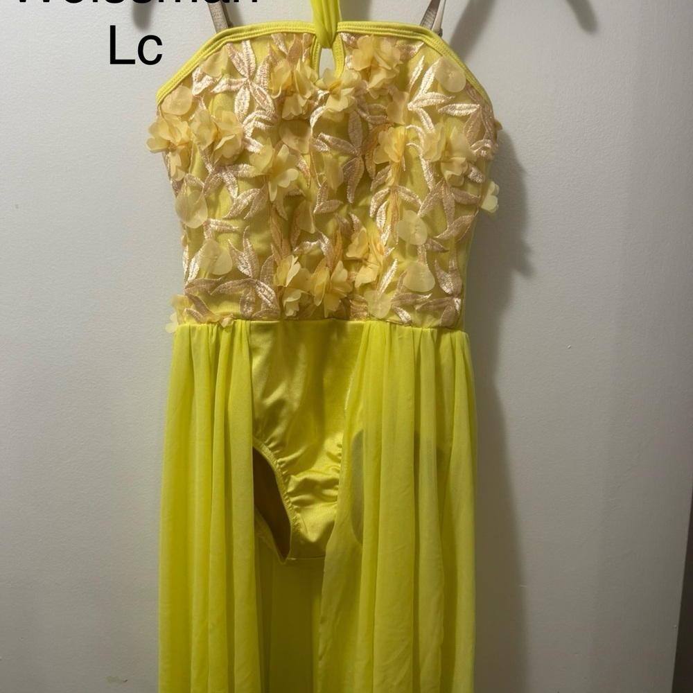 Yellow Floral Halter dance costume